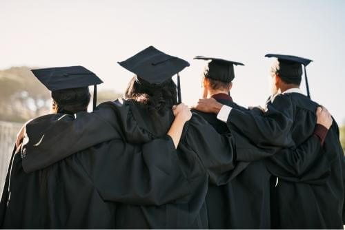 Group of graduated students