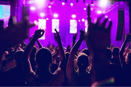 enjoying at music festival